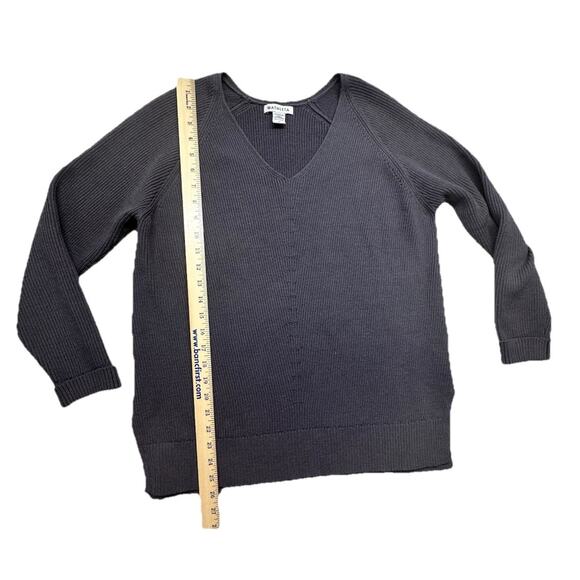 ATHLETA Hanover Womens Sweater Sz M V Neck Merino Wool Blend Purple Dusk Violet - Picture 3 of 11